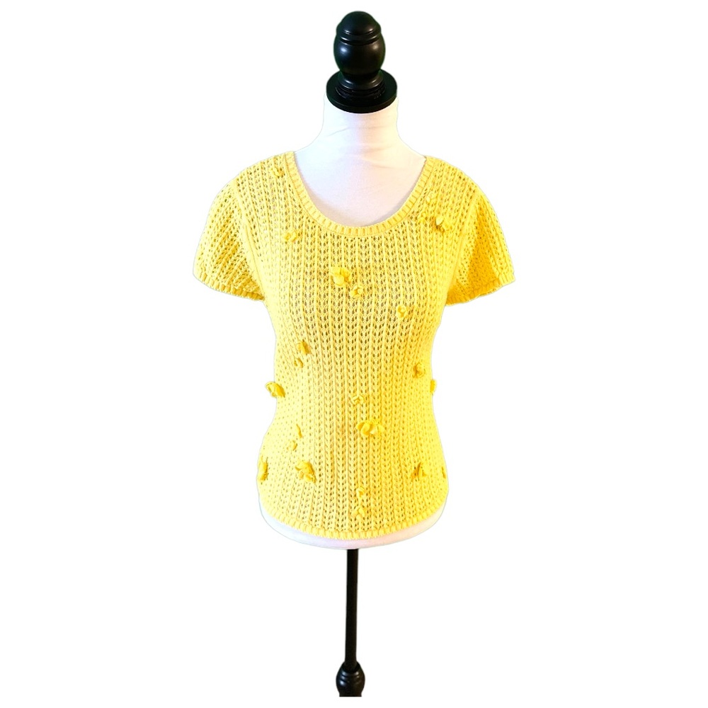 INC Flower Short Sleeve sweater